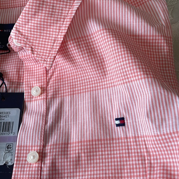 Tommy Hilfiger Women’s SZ 6 Sleeveless Button Down Orange Plaid Summer Dress NWT - Picture 4 of 15